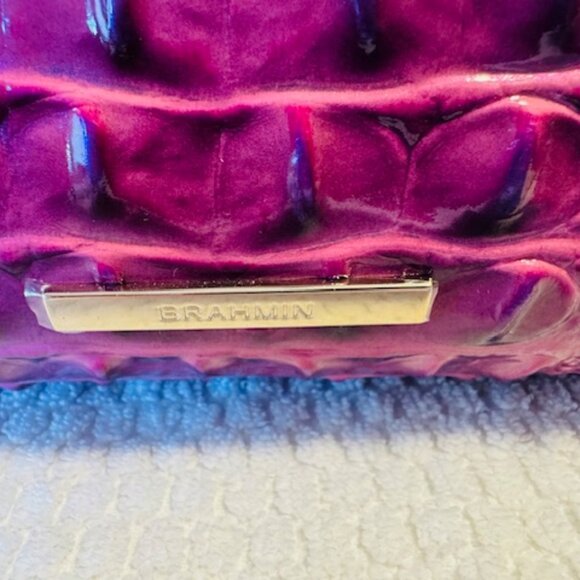 NWT Brahmin Small Finley Satchel Dewberry Melbourne Purple Leather $365 - Picture 2 of 9